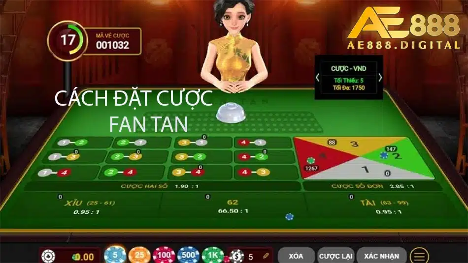 hướng dẫn cách đặt cược trong bài fan tan ae888
