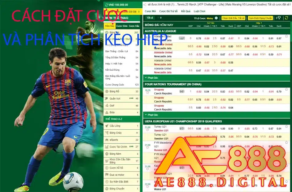 hướng dẫn cách đặt cược và phân tích kèo hiệp tại ae888