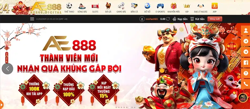 cách Hướng dẫn chi tiết cách nạp tiền vào AE888 bằng một số phương thức phổ biến