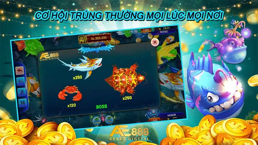 Dành cho những người chơi có số lượng xu lớn, chiến thuật bắn cá mập, cá to sẽ giúp bạn nhận được nhiều điểm và phần thưởng.
