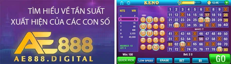 các cách chọn số keno tìm hiểu về tần suất xuất hiện của các con số tại ae888