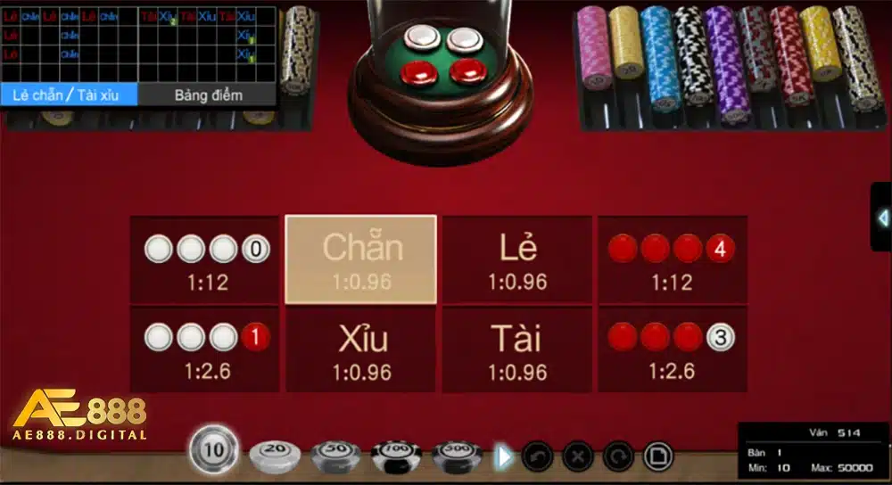 Mỗi người chơi sẽ đặt cược vào các ô trên bàn xóc đĩa trước khi người điều hành xóc đĩa. Không được cược sau khi đã xóc