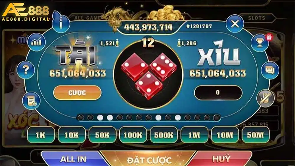 Tài xỉu là một trò chơi cờ bạc sử dụng 3 viên xúc xắc 6 mặt. Mỗi viên xúc xắc có các mặt đánh số từ 1 đến 6