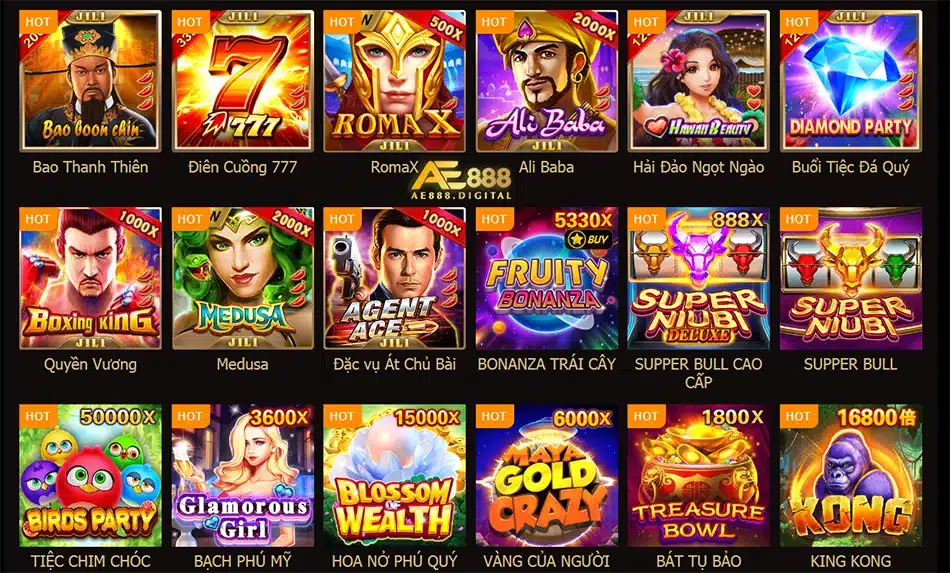 phong phú Đa dạng kho game nổ hũ hấp dẫn tại AE888
